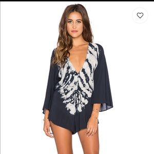 Blue Life Nirvana Tie Dye Romper NWOT